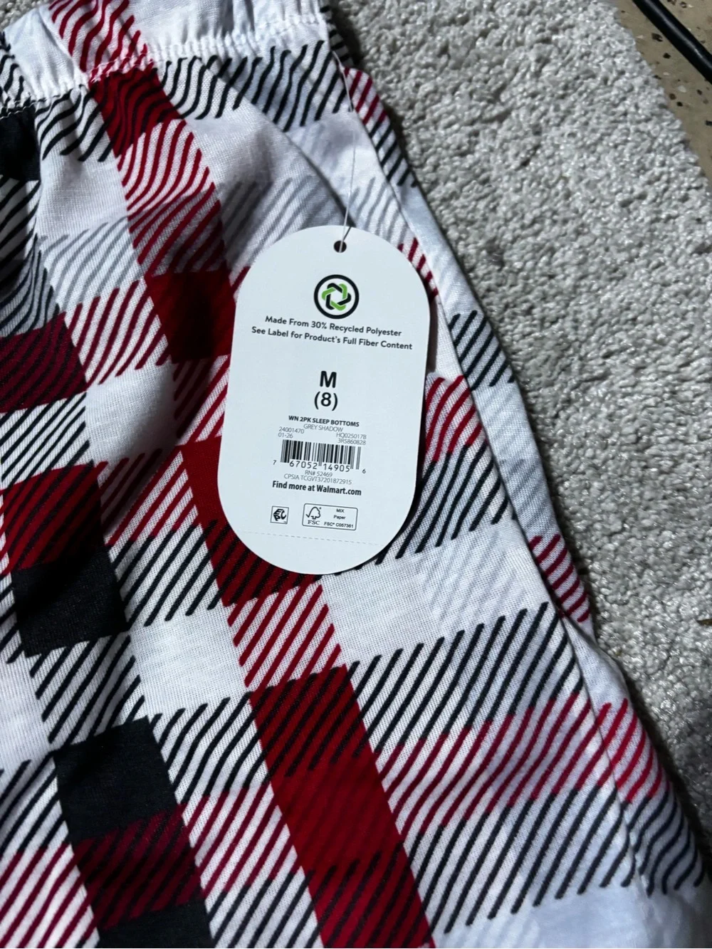 wonder nation Black Controller Print Pajama Bottoms with Red Plaid Shorts
